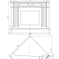 Портал для каміна Bravo Оскар Crema Marfil бежевий мармур кутовий