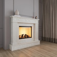 Портал для камина Bravo Оскар Polaris мрамор белый угловой