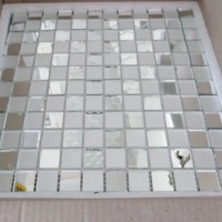 Мозаїка дзеркальна DecorStoneHub Zs-mix-ZS срібляста з сатином 330х330 мм шаховий візерунок на стіну Мозаїка дзеркальна DecorStoneHub Zs-mix-ZS срібляста з сатином 330х330 мм шаховий візерунок на стіну