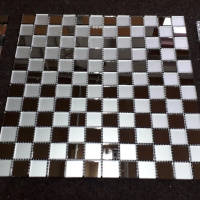 Мозаїка дзеркальна DecorStoneHub Zs-mix-ZS срібляста з сатином 330х330 мм шаховий візерунок на стіну Мозаїка дзеркальна DecorStoneHub Zs-mix-ZS срібляста з сатином 330х330 мм шаховий візерунок на стіну