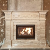 Портал для камина Bravo Амстердам Daino Reale мрамор бежевый прямой