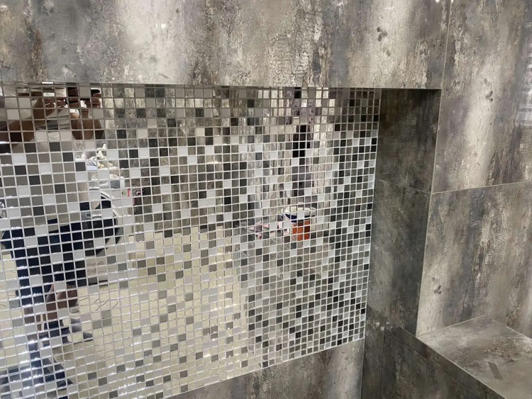 Мозаїка дзеркальна DecorStoneHub Zs-mix-ZSG сріблясто-графітовий мікс з сатином 304х304 мм для бару