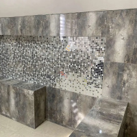 Мозаїка дзеркальна DecorStoneHub Zs-mix-ZSG сріблясто-графітовий мікс з сатином 304х304 мм для бару Мозаїка дзеркальна DecorStoneHub Zs-mix-ZSG сріблясто-графітовий мікс з сатином 304х304 мм для бару