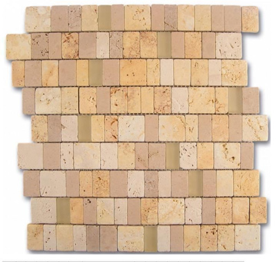 Мозаика Dune Mosaico Travertino Panfilia 28*28 бежевая