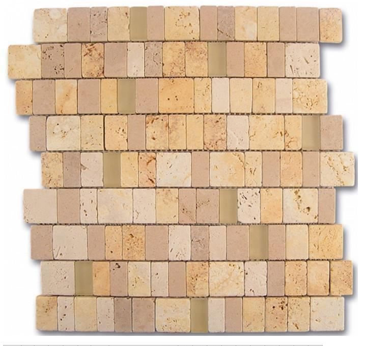 Мозаїка Dune Mosaico Travertino Panfilia 28*28 бежева