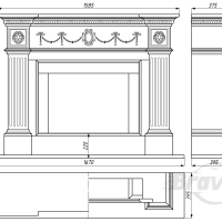 Портал для камина Bravo Амстердам Volakas мрамор белый прямой Портал для камина Bravo Амстердам Volakas мрамор белый прямой