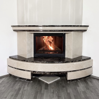 Портал для каміна Bravo Осло Botticino + Emperador Dark мармур бежевий/коричневий кутовий