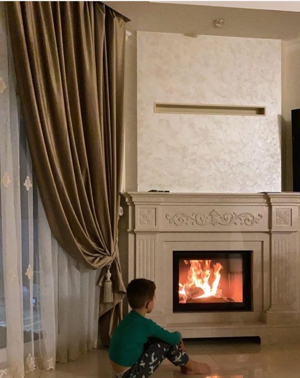 Портал для каміна Bravo Київ Crema Marfil мармур бежевий прямий