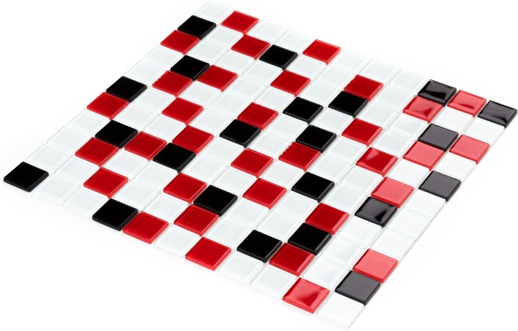 Мозаика керамическая Kotto Ceramica GM 4007 C3 black/red m/white  300 х 300 х 4   ( 25 х 25 )