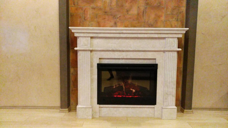 Портал для каміна KrimArt Olimp Victoria Beige мармур бежевий прямий