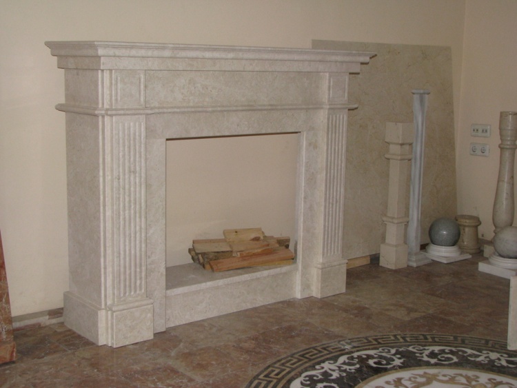 Портал для каміна KrimArt Olimp Victoria Beige мармур бежевий прямий