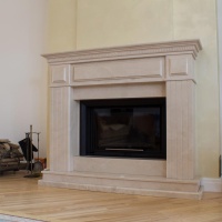 Портал для каміна Bravo Таллінн Botticino мармур бежевий прямий Портал для каміна Bravo Таллінн Botticino мармур бежевий прямий