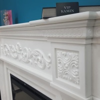 Портал для каміна Bravo Київ Polaris мармур білий прямий Портал для каміна Bravo Київ Polaris мармур білий прямий