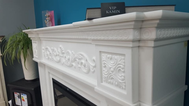 Портал для каміна Bravo Київ Polaris мармур білий прямий