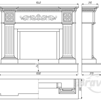 Портал для каміна Bravo Київ Polaris мармур білий прямий Портал для каміна Bravo Київ Polaris мармур білий прямий