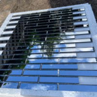 Мозаїка дзеркальна DecorStoneHub Zs-stik-G графітова 338х320 мм соломка для оформлення вітрини Мозаїка дзеркальна DecorStoneHub Zs-stik-G графітова 338х320 мм соломка для оформлення вітрини