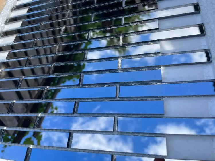 Мозаїка дзеркальна DecorStoneHub Zs-stik-G графітова 338х320 мм соломка для оформлення вітрини