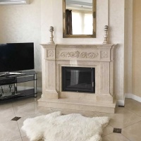 Портал для каміна Bravo Київ Botticino мармур бежевий прямий