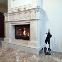 Портал для каміна Bravo Київ Botticino мармур бежевий прямий