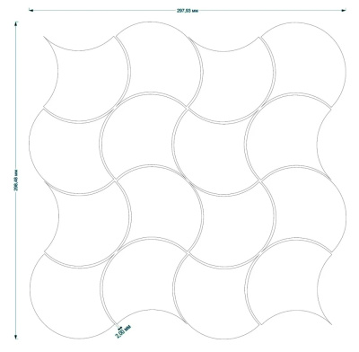 Мозаїка керамічна Kotto Ceramica SCALES SC X 6024 White 300 x 300 x 9 (93 x 87) 0,075 м2