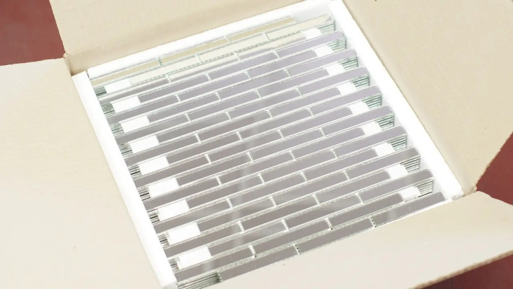 Мозаїка дзеркальна DecorStoneHub Zs-stik-Z срібляста 338х320 мм соломка для подіумів та сцен