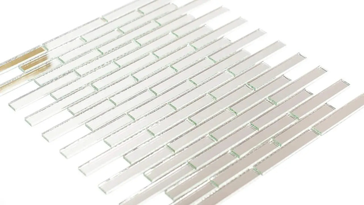 Мозаїка дзеркальна DecorStoneHub Zs-stik-Z срібляста 338х320 мм соломка для подіумів та сцен