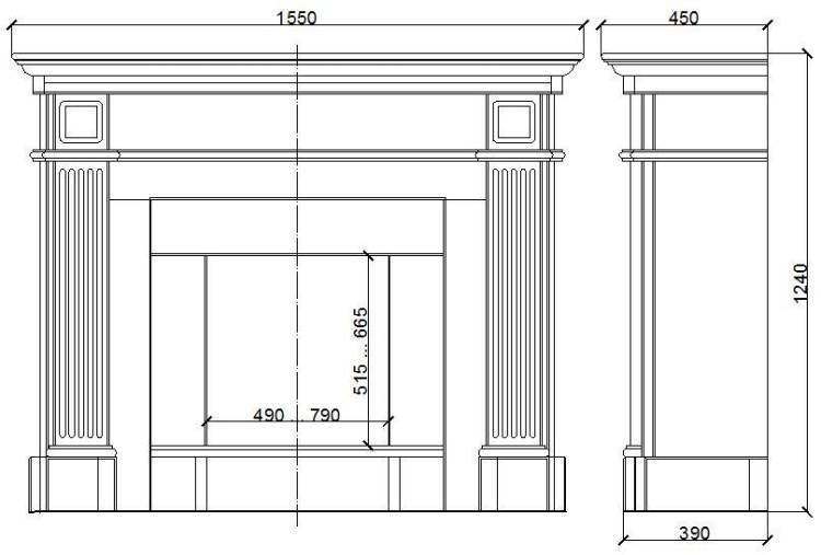 Портал для каміна KrimArt Olimp Emperador Light мармур бежевий прямий