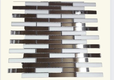 Мозаїка дзеркальна DecorStoneHub Zs-stik-ZS срібляста з сатином 338х320 мм стік для коридору та ніш