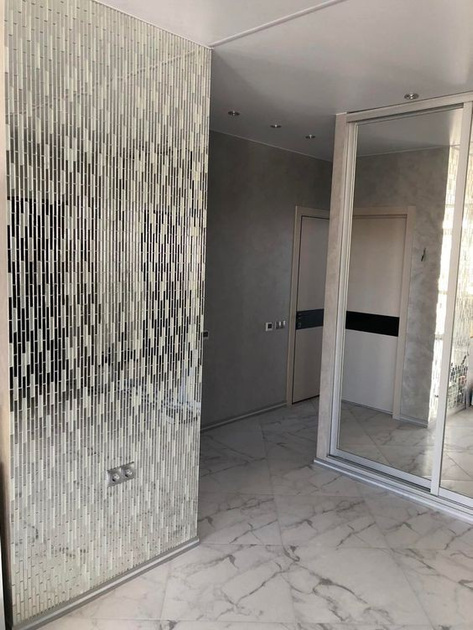 Мозаїка дзеркальна DecorStoneHub Zs-stik-ZS срібляста з сатином 338х320 мм стік для коридору та ніш