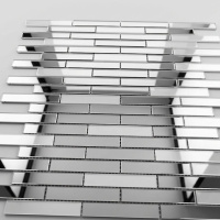 Мозаїка дзеркальна DecorStoneHub Zs-stik-ZS срібляста з сатином 338х320 мм стік для коридору та ніш