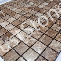 Мозаїка з мармуру Полірована МКР-2П (23x23) Emperador Dark TR