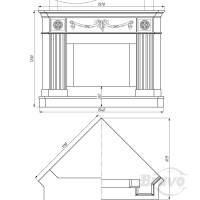 Портал для камина Bravo Париж Volakas мрамор белый угловой