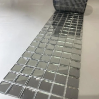 Мозаїка дзеркальна DecorStoneHub Zs-смуга-Z срібляста 1000х85 мм квадрат для інкрустації сходів Мозаїка дзеркальна DecorStoneHub Zs-смуга-Z срібляста 1000х85 мм квадрат для інкрустації сходів