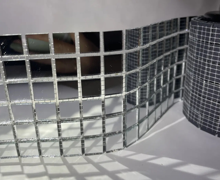 Мозаїка дзеркальна DecorStoneHub Zs-смуга-Z срібляста 1000х85 мм квадрат для інкрустації сходів