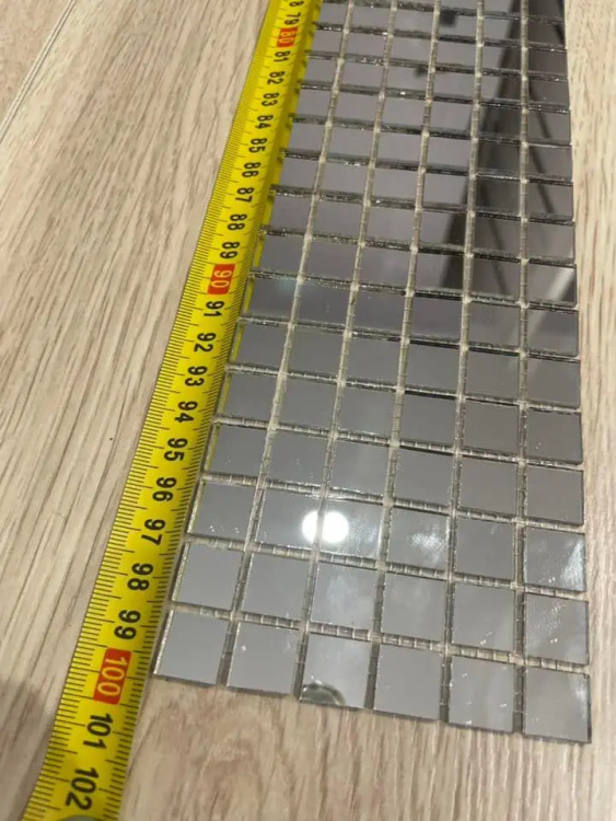 Мозаїка дзеркальна DecorStoneHub Zs-смуга-Z срібляста 1000х85 мм квадрат для інкрустації сходів