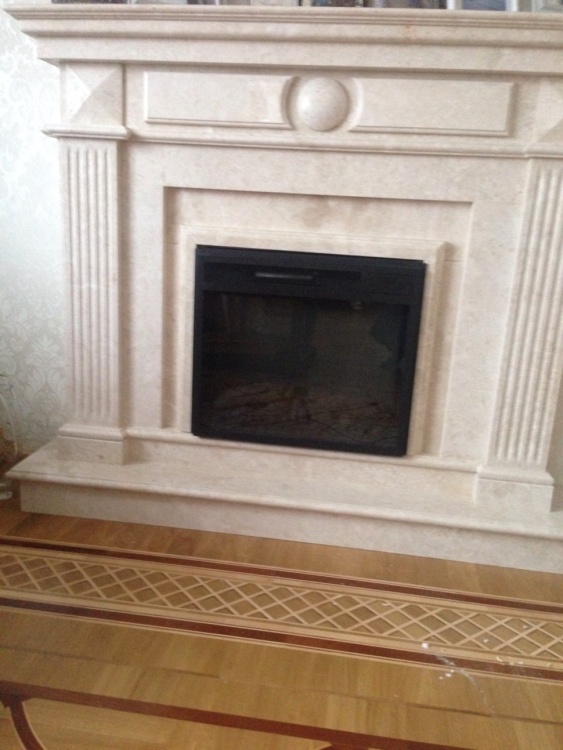 Портал для каміна KrimArt Empire-E Victoria Beige мармур бежевий прямий