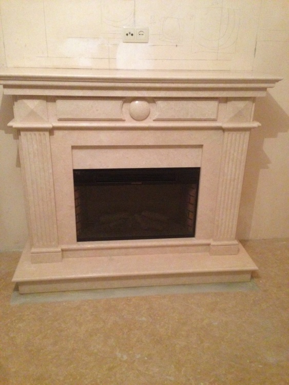 Портал для каміна KrimArt Empire-E Victoria Beige мармур бежевий прямий