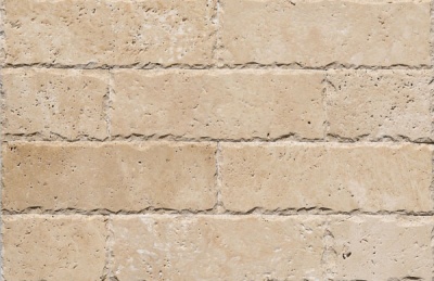 Плитка з травертину Light Brushed 1х10х30 см, бежева брашована з колотим краєм Export