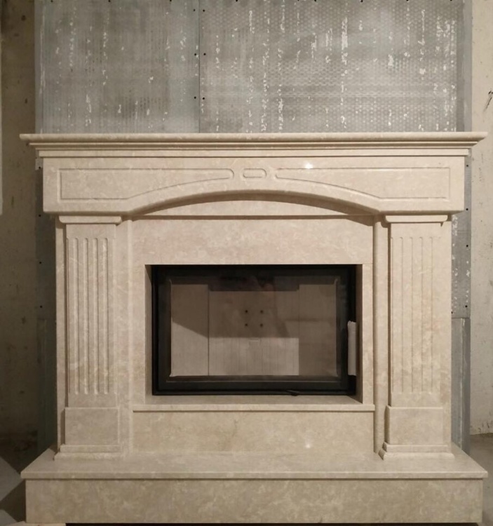 Портал для каміна Bravo Версаль Botticino мармур бежевий прямий