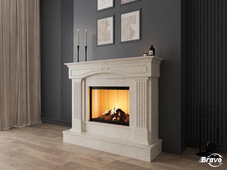 Портал для каміна Bravo Версаль Daino Reale мармур бежевий кутовий