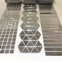 Мозаїка дзеркальна DecorStoneHub Zs-смуга-Z срібляста 1000х88 мм прямокутний стік для декорування Мозаїка дзеркальна DecorStoneHub Zs-смуга-Z срібляста 1000х88 мм прямокутний стік для декорування