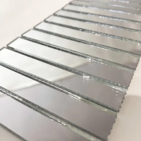 Мозаїка дзеркальна DecorStoneHub Zs-смуга-Z срібляста 1000х88 мм прямокутний стік для декорування Мозаїка дзеркальна DecorStoneHub Zs-смуга-Z срібляста 1000х88 мм прямокутний стік для декорування