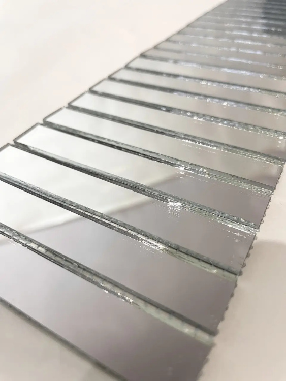 Мозаїка дзеркальна DecorStoneHub Zs-смуга-Z срібляста 1000х88 мм прямокутний стік для декорування