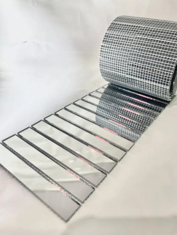 Мозаїка дзеркальна DecorStoneHub Zs-смуга-Z срібляста 1000х88 мм прямокутний стік для декорування