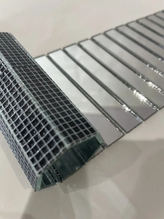 Мозаїка дзеркальна DecorStoneHub Zs-смуга-Z срібляста 1000х88 мм прямокутний стік для декорування