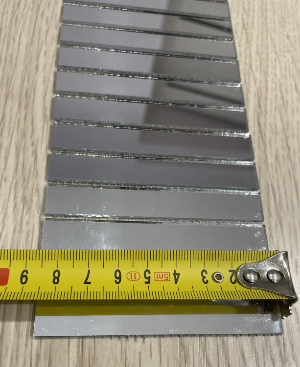 Мозаїка дзеркальна DecorStoneHub Zs-смуга-Z срібляста 1000х88 мм прямокутний стік для декорування