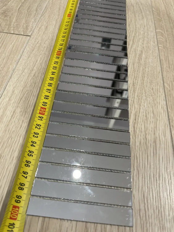 Мозаїка дзеркальна DecorStoneHub Zs-смуга-Z срібляста 1000х88 мм прямокутний стік для декорування