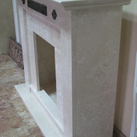 Портал для камина KrimArt Memphis Victoria Beige мрамор и Saturnia гранит бежевый прямой