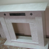 Портал для камина KrimArt Memphis Victoria Beige мрамор и Saturnia гранит бежевый прямой