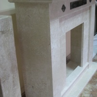 Портал для камина KrimArt Memphis Victoria Beige мрамор и Saturnia гранит бежевый прямой